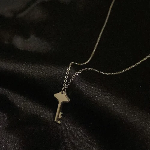 silver key pendant