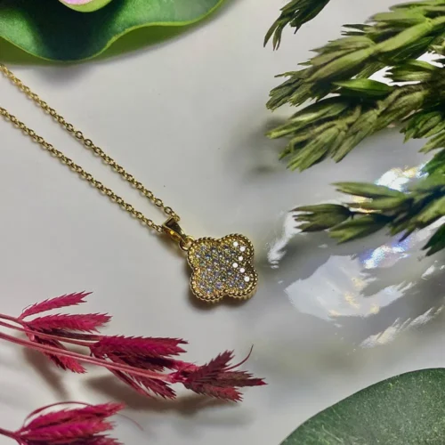 golden clover pendant