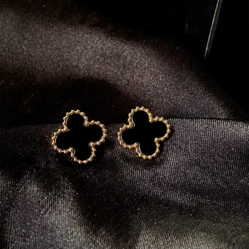 clover black studs